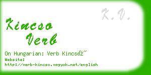 kincso verb business card
